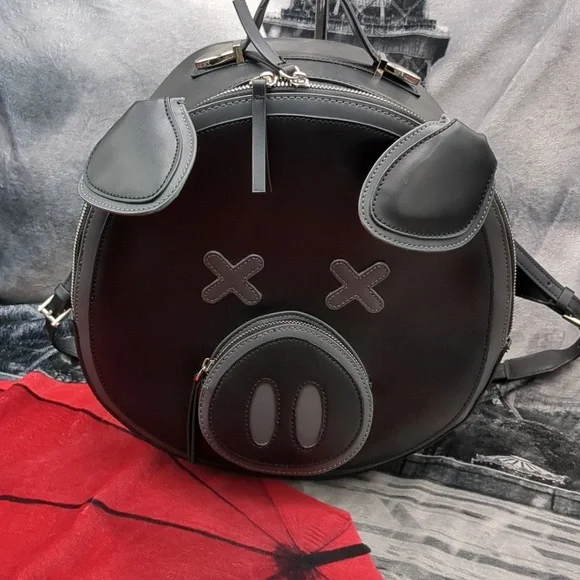 Shane Dawson Merch Official Black Pig Backpack Collector Edition Jeffree Star X Shane Dawson Black Leather  main image 2